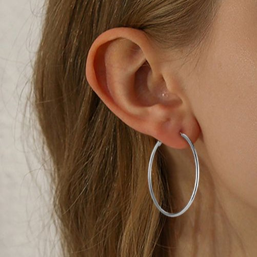 Gold Plated Medium Hoop Earrings