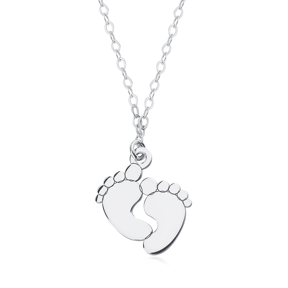 Gold Necklace with Baby Feet Pendant
