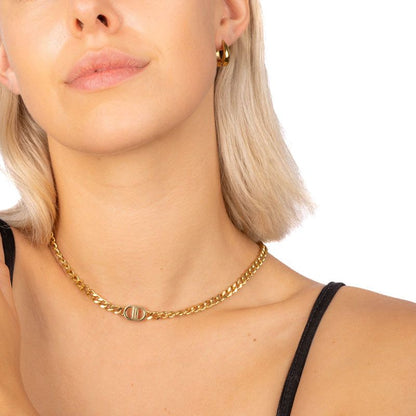 Gold Plated Oval Hoop Earrings