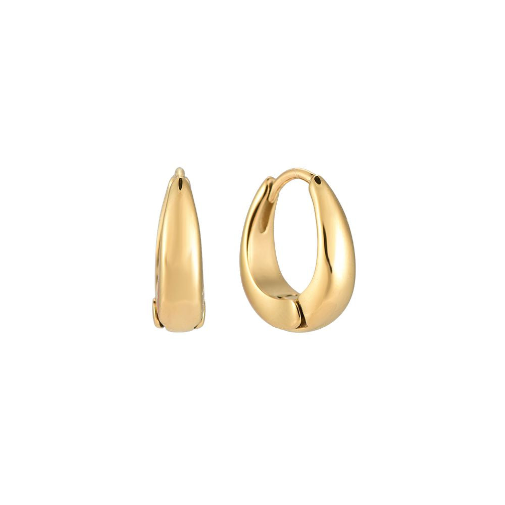 Gold Plated Oval Hoop Earrings