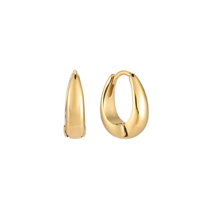 Gold Plated Oval Hoop Earrings
