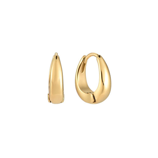Gold Plated Oval Hoop Earrings