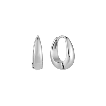 Gold Plated Oval Hoop Earrings