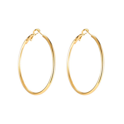 Gold Plated Medium Hoop Earrings