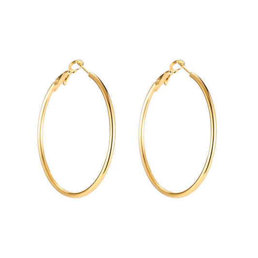 Gold Plated Medium Hoop Earrings