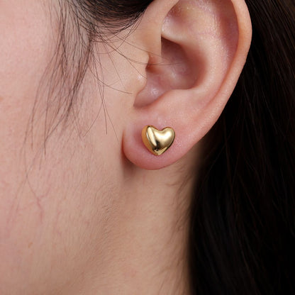 Small Smooth Gold Plated Heart Earring