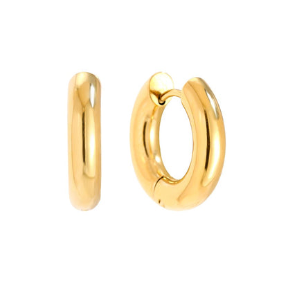 Gold Plated Smooth Round Hoop Earrings
