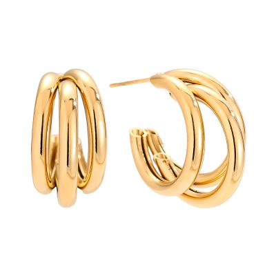Modern Triple Hoop Earrings
