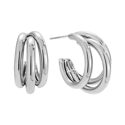 Modern Triple Hoop Earrings