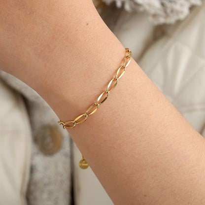 Gold Plated Oval Link Bracelet