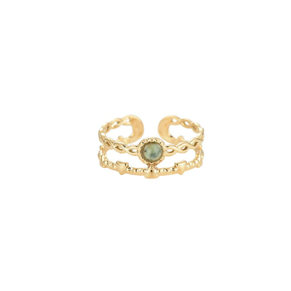 Adjustable Double Turquoise Stone Ring