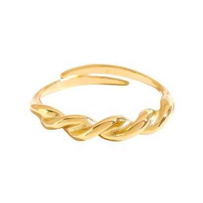 Thin Gold Ring with Adjustable Braided Design