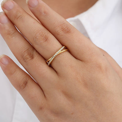 Adjustable Cross Ring with Zirconias