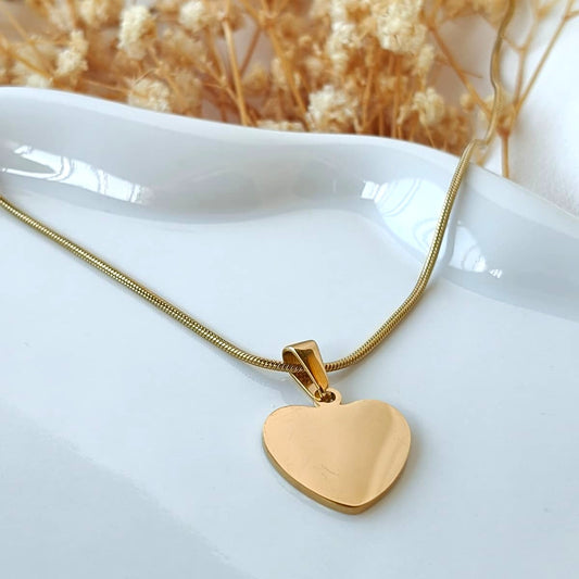 Colar Dourado com Medalha Personalizável em Aço Inoxidável