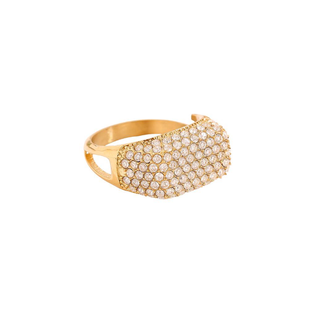 Adjustable Gold Ring with Cubic Zirconia
