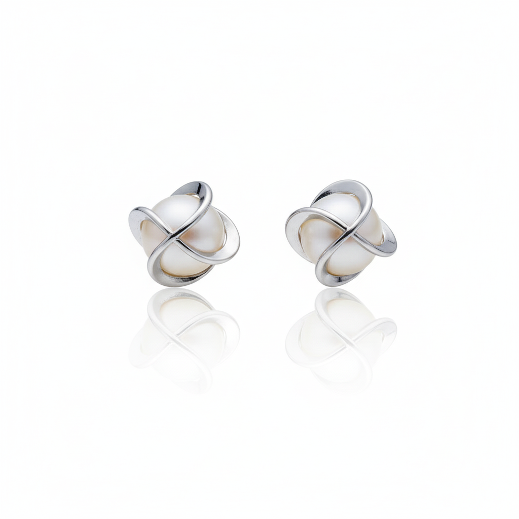 Gold Pearl Capsule Earrings