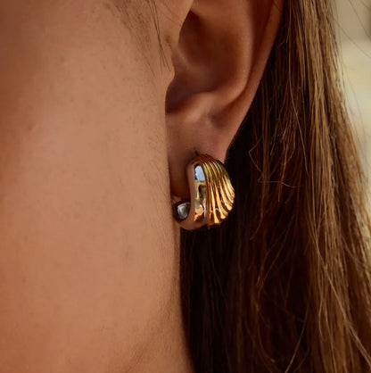 Two-Tone Design Earrings