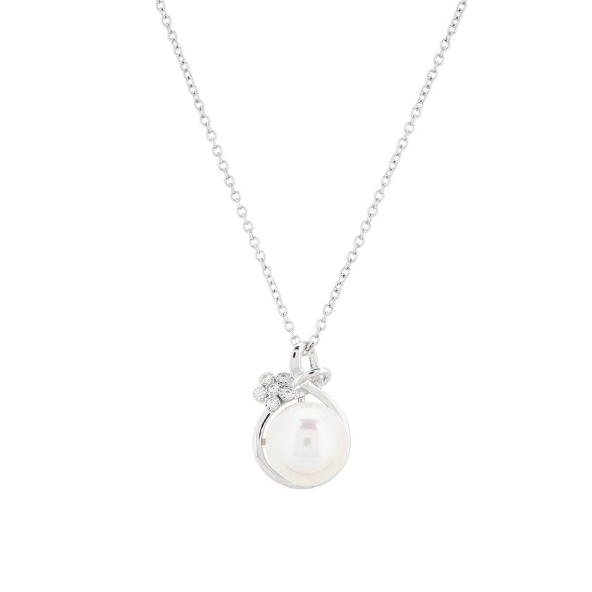Conjunto Amore Clássico Colar + brincos de pérolas e zircónia
