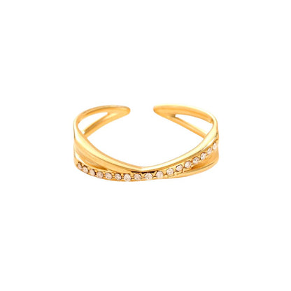 Adjustable Cross Ring with Zirconias