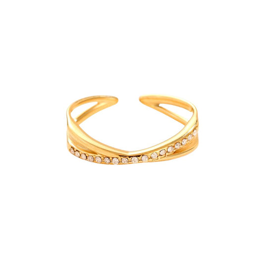 Adjustable Cross Ring with Zirconias