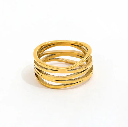 Gold Interlocking Hoop Design Ring