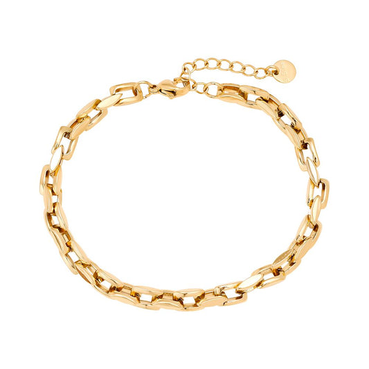 Gold Bracelet with Oval Links