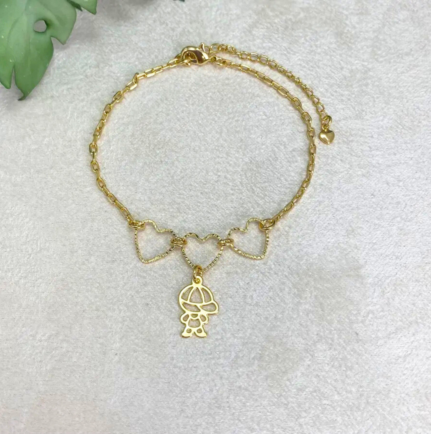 Bracelet with Hollow Hearts and Boy Design