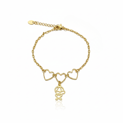 Bracelet with Hollow Hearts and Boy Design