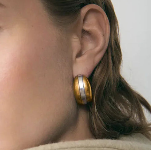 Two-tone hoop earring
