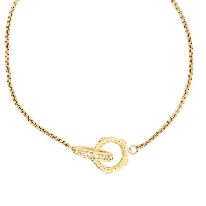 Intertwined Hoop Bracelet with Zirconia