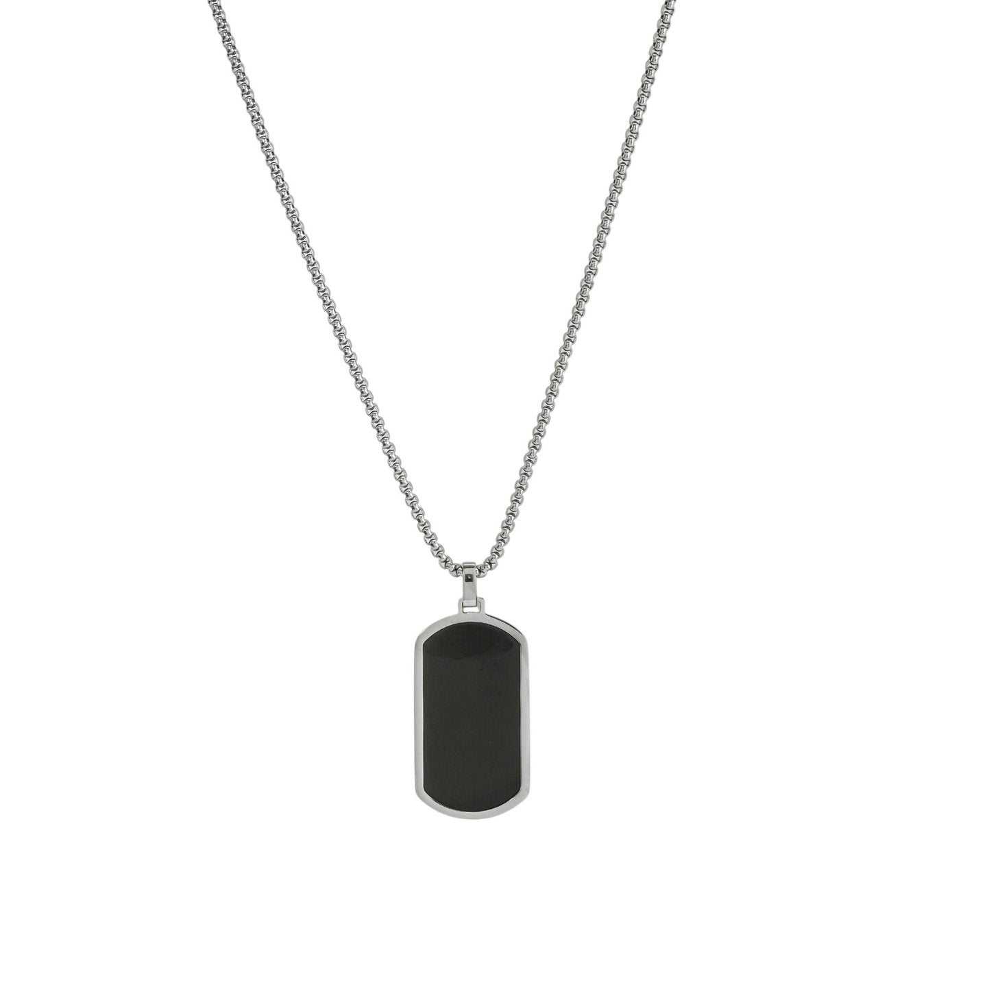 Men's Onyx Stainless Steel Necklace