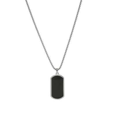Men's Onyx Stainless Steel Necklace
