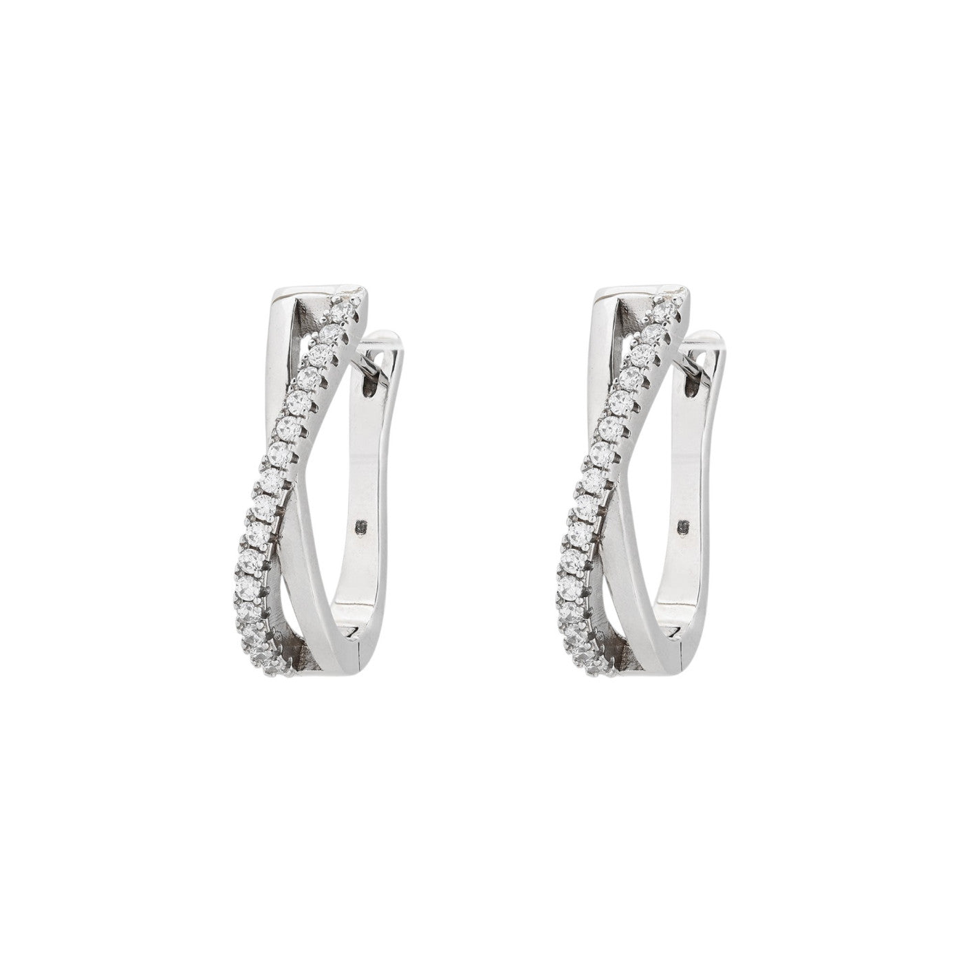 925 Silver Hoop Earrings with Zirconias