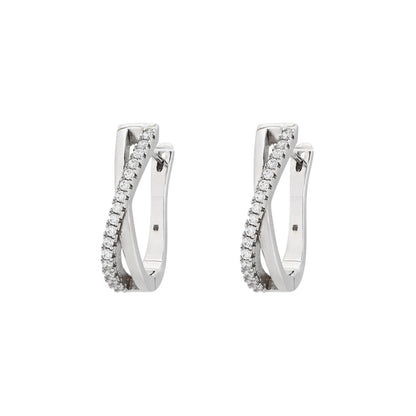 925 Silver Hoop Earrings with Zirconias