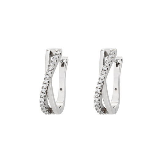 925 Silver Hoop Earrings with Zirconias