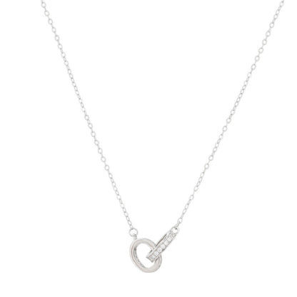 Colar de Argolas Entrelaçadas com Zirconia