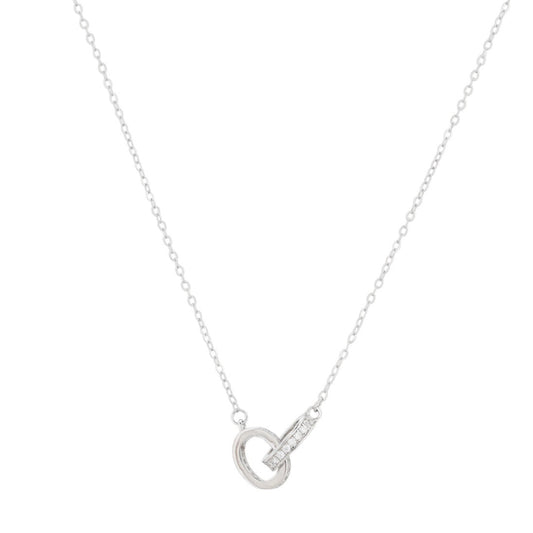 Colar de Argolas Entrelaçadas com Zirconia