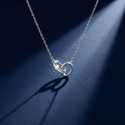 Colar de Argolas Entrelaçadas com Zirconia