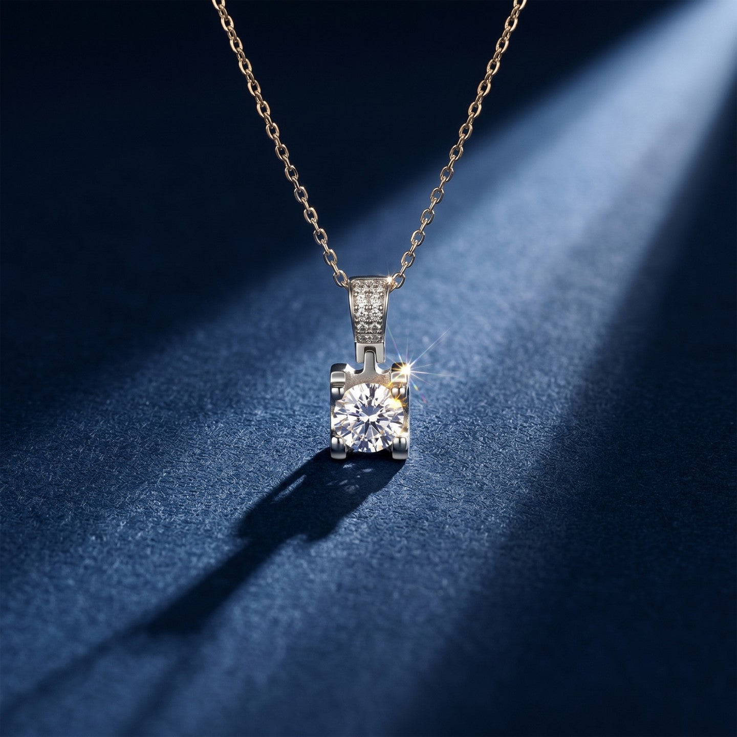 Colar de Luxo com Zircónia Quadrada