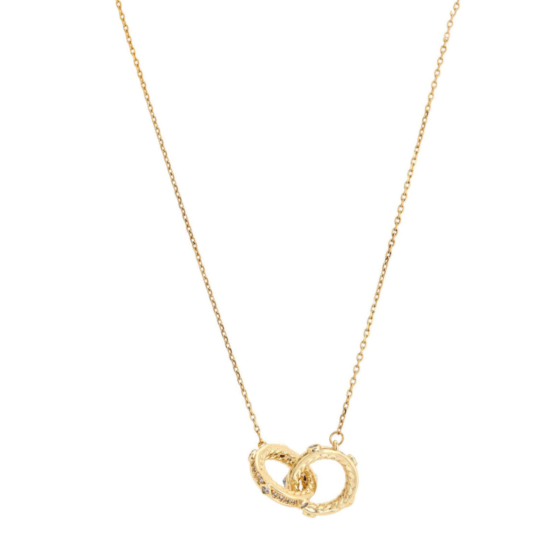 Zirconia Intertwined Hoop Necklace