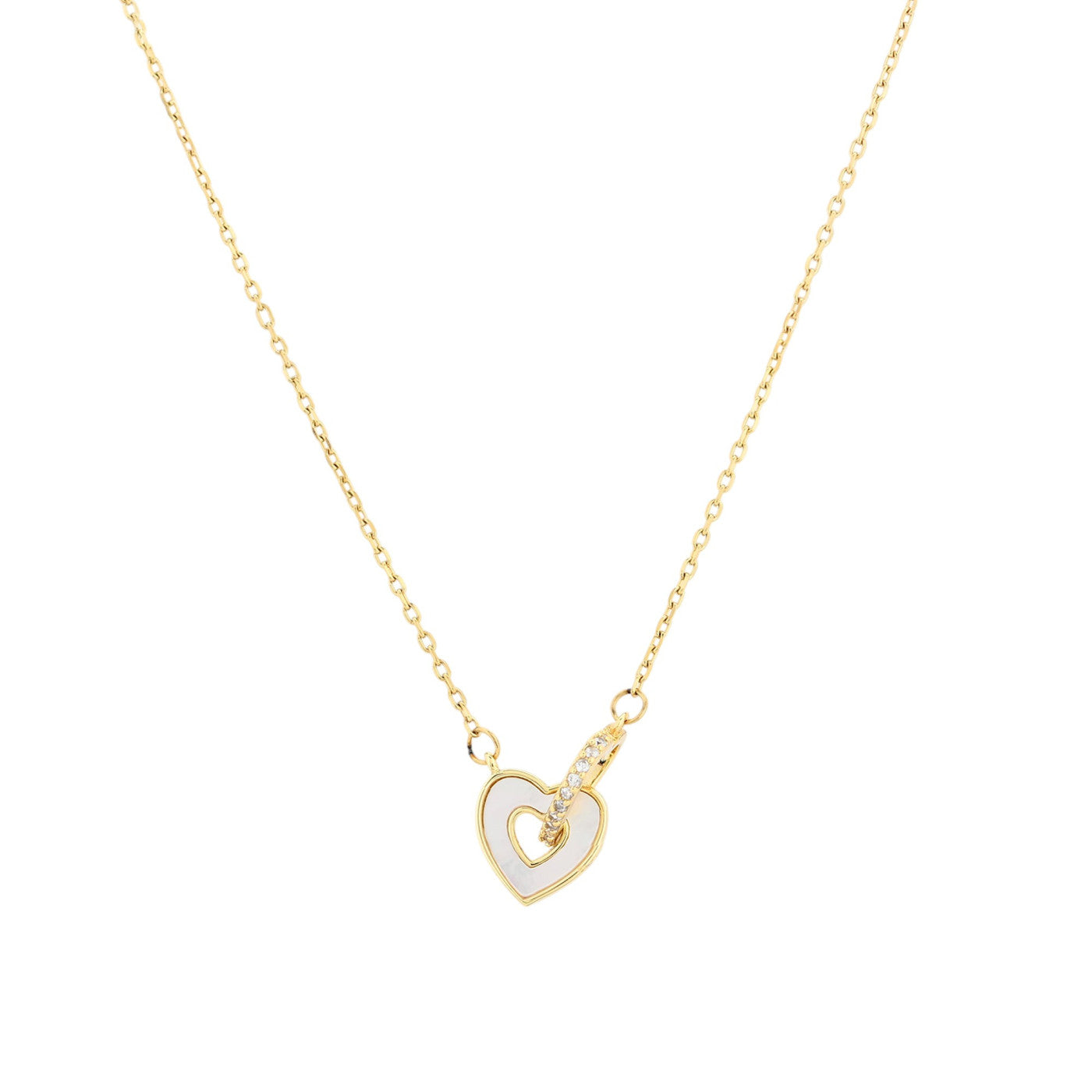 Intertwined Heart Necklace with Zirconias
