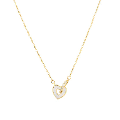 Intertwined Heart Necklace with Zirconias