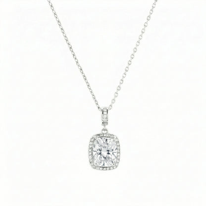 Colar Feminino em Prata 925 com Pendente Retangular Brilhante