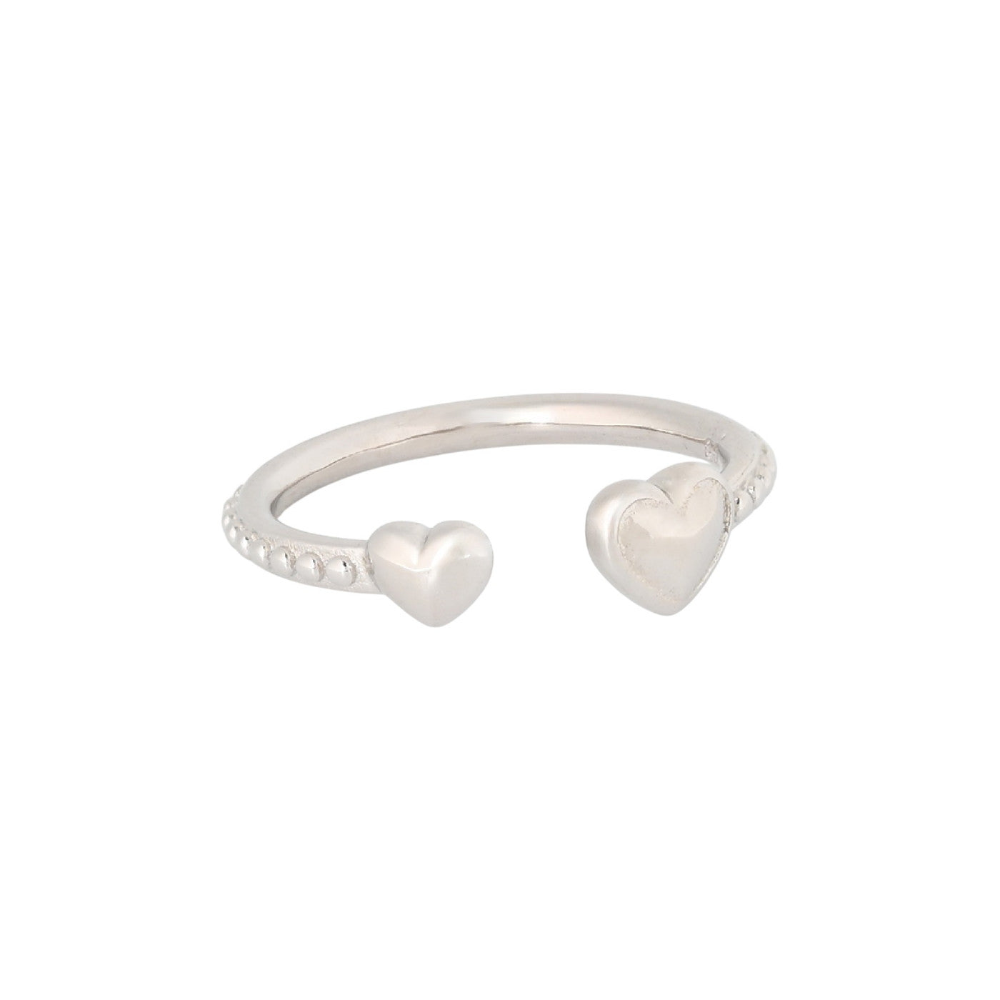 Ring with Symmetrical Hearts in 925 Silver